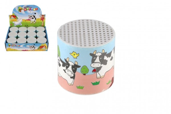 Teddies Plechovka zvuk krávy plast 6x6cm