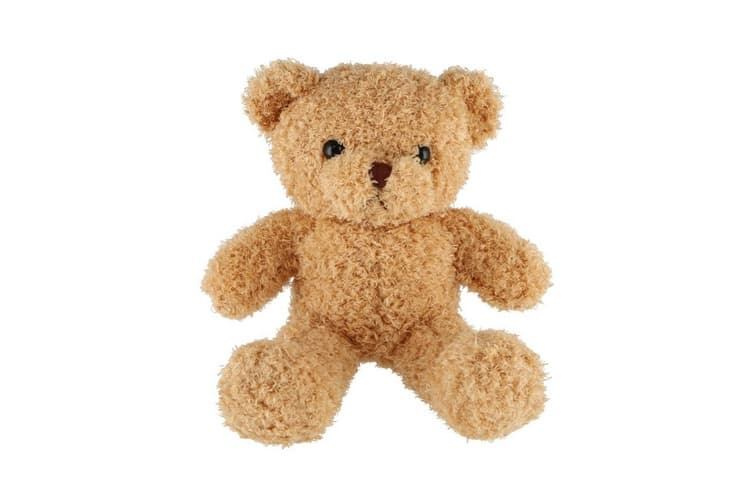 Teddies Medvěd/medvídek látkový béžový kudrnatý 30 cm