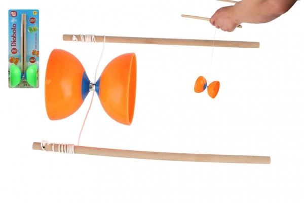 Diabolo velké plast/dřevo sada v různých barvách
