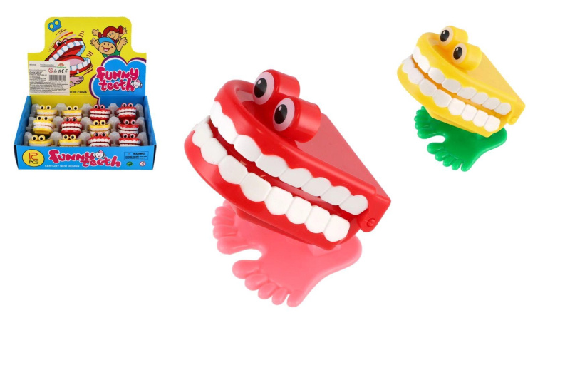 Skákací natahovací zuby 5 cm, různé barvy