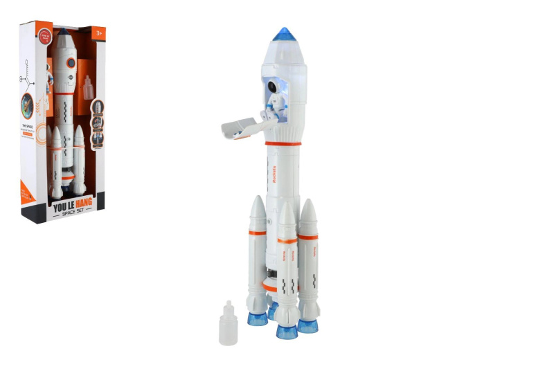 Plastová raketa s párou, světly a zvuky 36cm