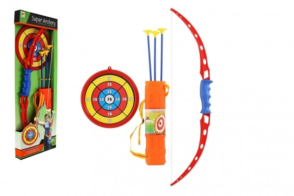 Bambilon Luk 71 cm +3 šípy v pouzdře + terč plast v krabici