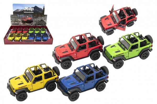 Kinsmart Auto Jeep Wrangler 2018 otevřená střecha 12,5cm kov na zpětné natažení 1:34