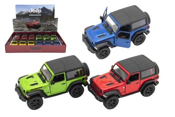 Kinsmart Auto Jeep Wrangler 2018 pevná střecha 12,5 cm kov na zpětné natažení 1:34