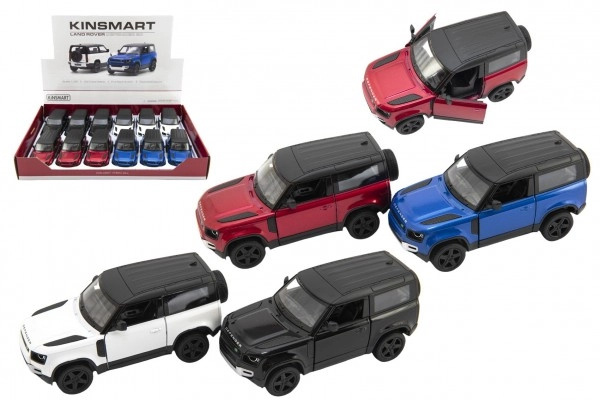 Kinsmart Auto Land Rover Defender 90 kov/plast 12,5cm na zpětné natažení 1:36
