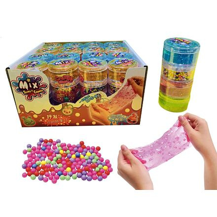 Teddies Sliz - hmota s kuličkami třpytivá glitter 10,5x5cm, 4 barvy