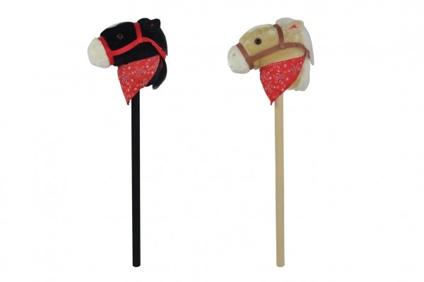 Teddies Kůň na tyči plyš 80cm na baterie se zvukem 2 v sáčku