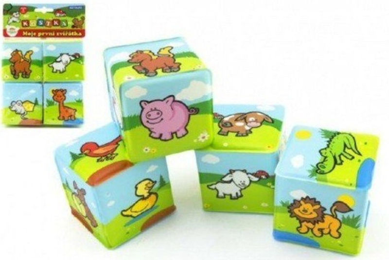 Teddies kostka moje první zvířátka 7 x 7 cm 4 ks v sáčku