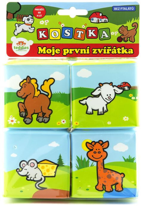 Teddies kostka moje první zvířátka 7 x 7 cm 4 ks v sáčku