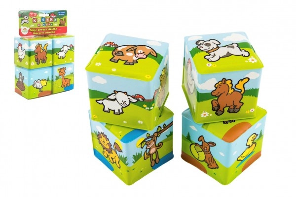Teddies kostka moje první zvířátka 7 x 7 cm 4 ks v sáčku
