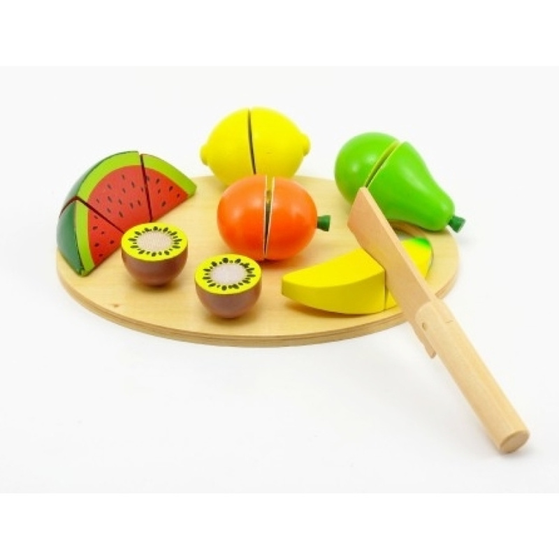 Ovoce krájecí s prkénkem dřevo 17ks 21,5x15x7cm v krabici od 24 měsíců
