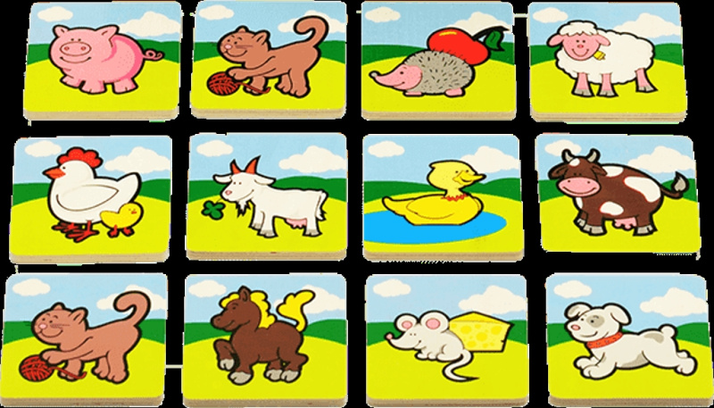 Teddies Pexeso dřevěné Moje první zvířátka
