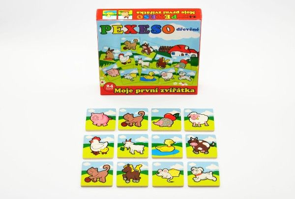 Teddies Pexeso dřevěné Moje první zvířátka