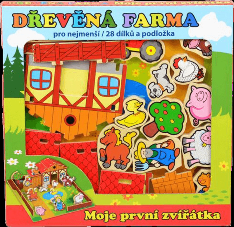 3D dřevěná farma Moje první zvířátka - 28 dílků