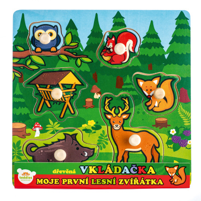 Teddies vkládačka Moje první lesní zvířátka 6 ks