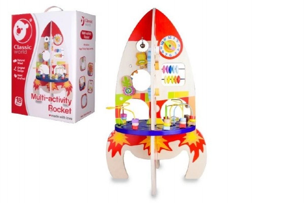 Dřevěný edukační hrací stůl ve tvaru rakety