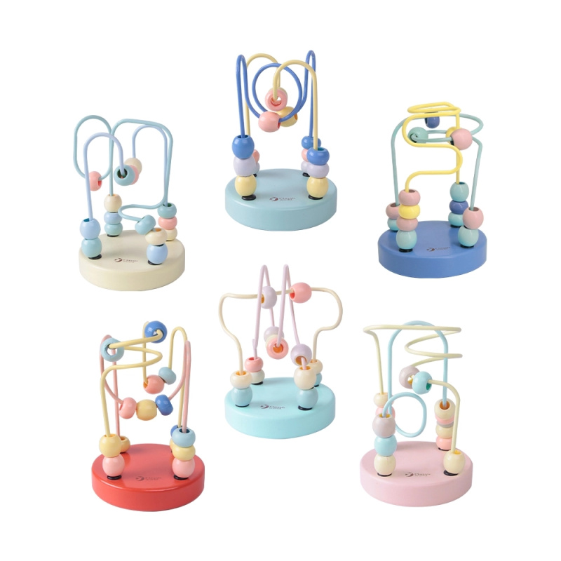 Teddies edukační labyrint dřevo/kov 9x13cm 6 druhů 6ks v boxu