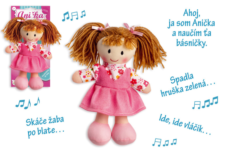 Plyšová panenka Anička 20 cm, slovensky mluvící