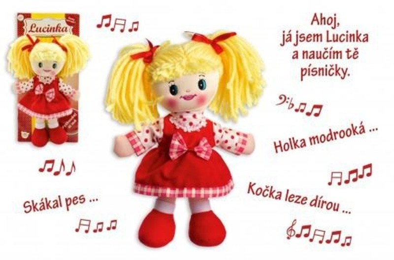Teddies Panenka Lucinka hadrová plyš 30 cm česky zpívající