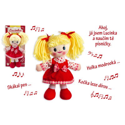 Teddies Panenka Lucinka hadrová plyš 30 cm česky zpívající