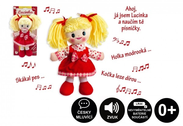 Teddies Panenka Lucinka hadrová plyš 30 cm česky zpívající
