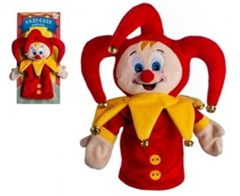 Teddies Kašpárek maňásek na ruku s rolničkami 27 cm 1ks