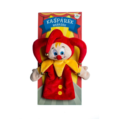 Teddies Kašpárek maňásek na ruku s rolničkami 27 cm 1ks