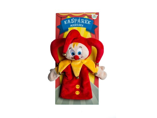 Teddies Kašpárek maňásek na ruku s rolničkami 27 cm 1ks