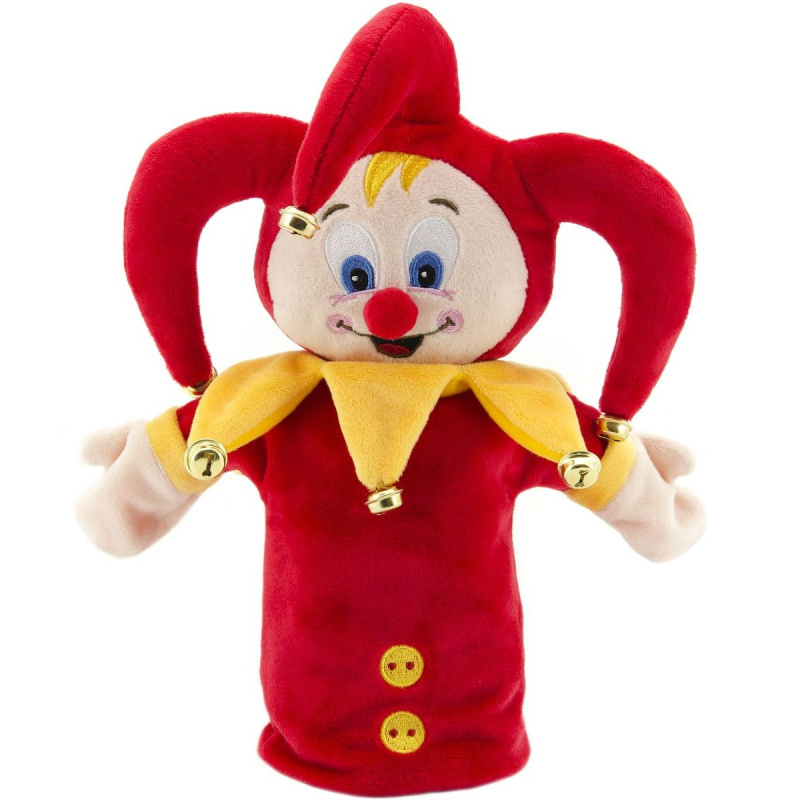 Teddies Kašpárek maňásek na ruku s rolničkami 27 cm 1ks