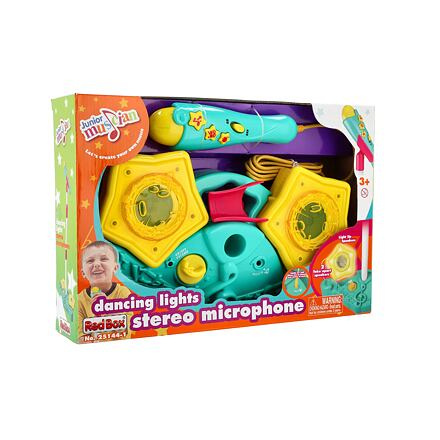 Teddies Mikrofon karaoke plast na baterie se světlem se zvukem v krabici 38x26x8cm