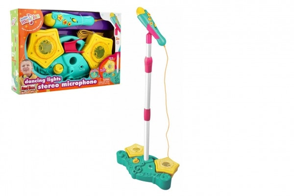 Teddies Mikrofon karaoke plast na baterie se světlem se zvukem v krabici 38x26x8cm