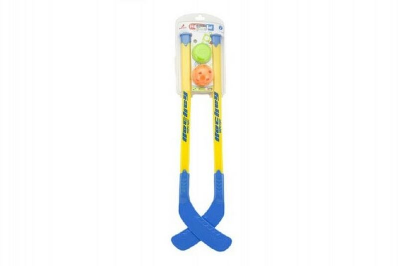 Hokejka plast 2ks 68cm s pukem a míčkem na kartě
