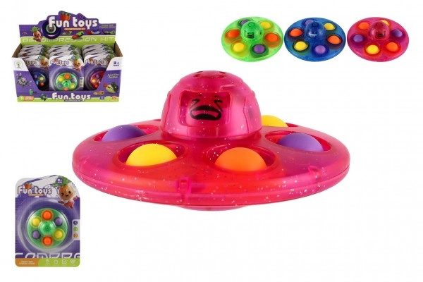 Teddies Spinner s bubble pops plast 8cm 3 barvy na kartě