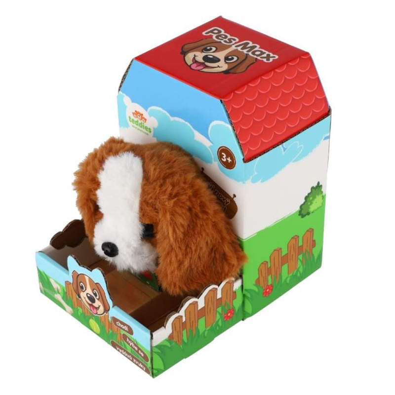 Teddies Pes Max 15 x12 cm na baterie se zvukem s pohybem