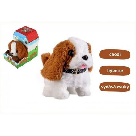 Teddies Pes Max 15 x12 cm na baterie se zvukem s pohybem