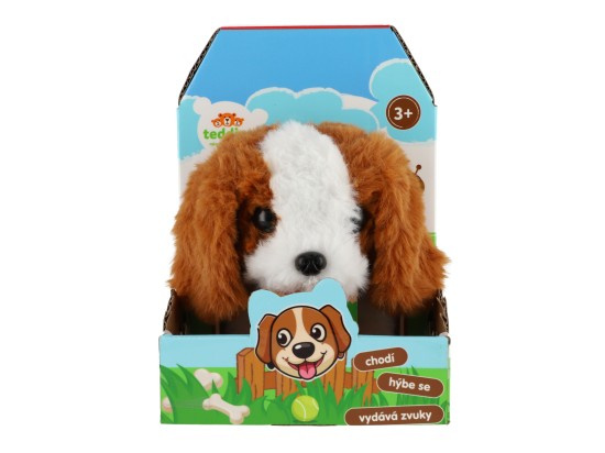 Teddies Pes Max 15 x12 cm na baterie se zvukem s pohybem