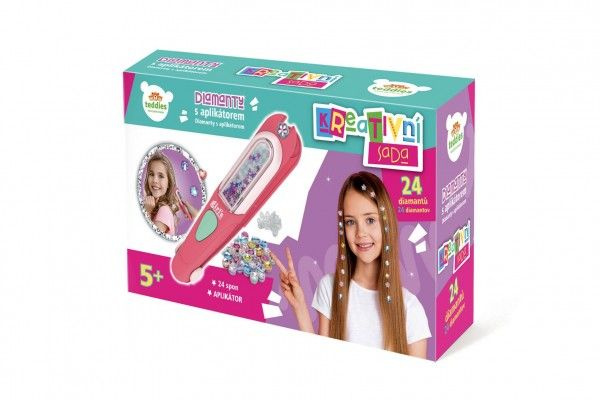 TEDDIES Dětská kreativní hra Třpytivé kamínky do vlasů