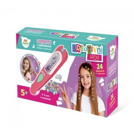 TEDDIES Dětská kreativní hra Třpytivé kamínky do vlasů