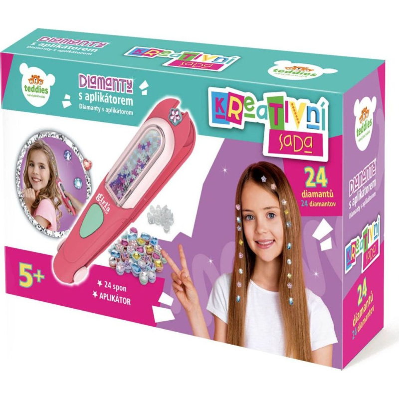 TEDDIES Dětská kreativní hra Třpytivé kamínky do vlasů
