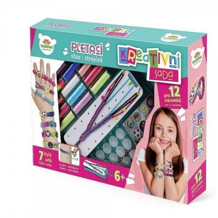 Teddies Kreativní sada Vyrob si náramek pletací stav s doplňky