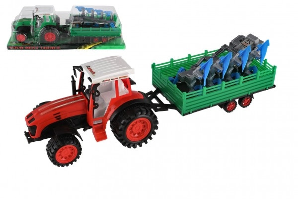 Teddies Traktor s vlekem s pluhem na setrvačník 53 cm