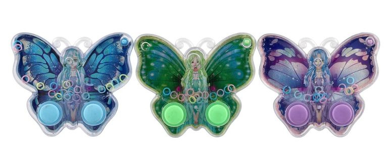 Teddies Vodní hra hlavolam 13x11cm plast motýl 3 barvy 12 ks v boxu