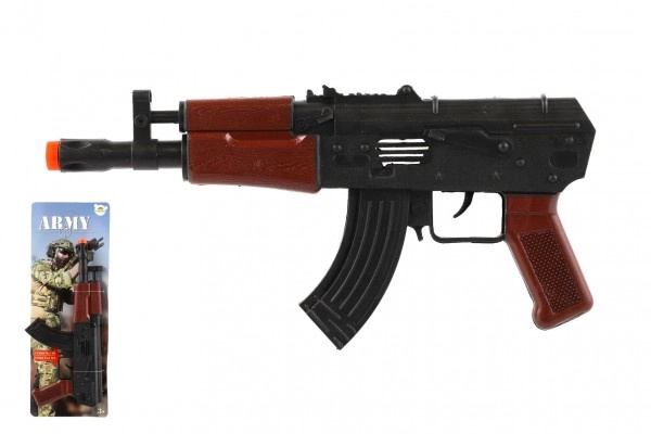 Teddies Samopal jiskřící ARMY na setrvačník plast 29cm na kartě 14x38x2,5cm