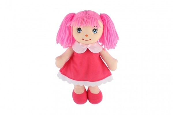 Teddies Mazlinka hadrová s růžovými vlásky 31cm