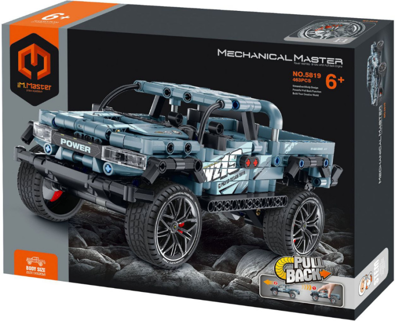 Stavebnice iM.MASTER auto na zpětné natažení plast 463ks