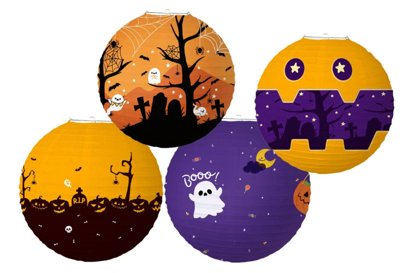 Papírový lampion Halloween koule 30 cm