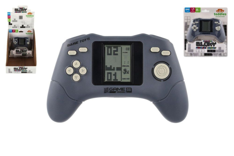 Digitální kapesní konzole s padajícími kostkami a LCD displejem