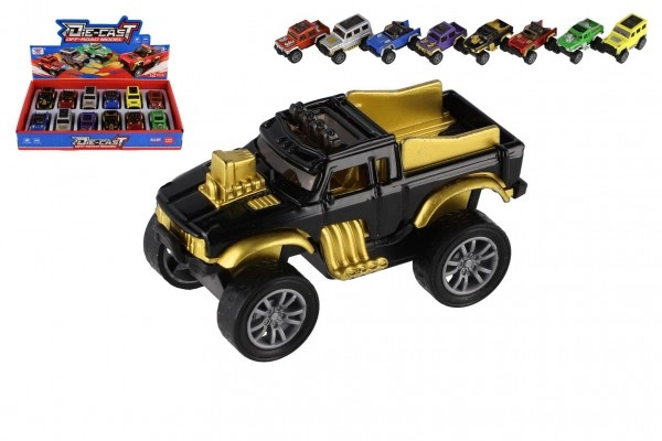 Terénní off-road mini auto s mechanismem zpětného natažení - kov/plast 6,5cm