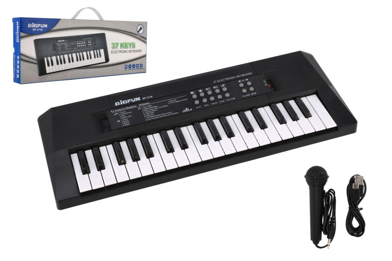 Elektronické klávesy BigFun s 37 klávesami a mikrofonem