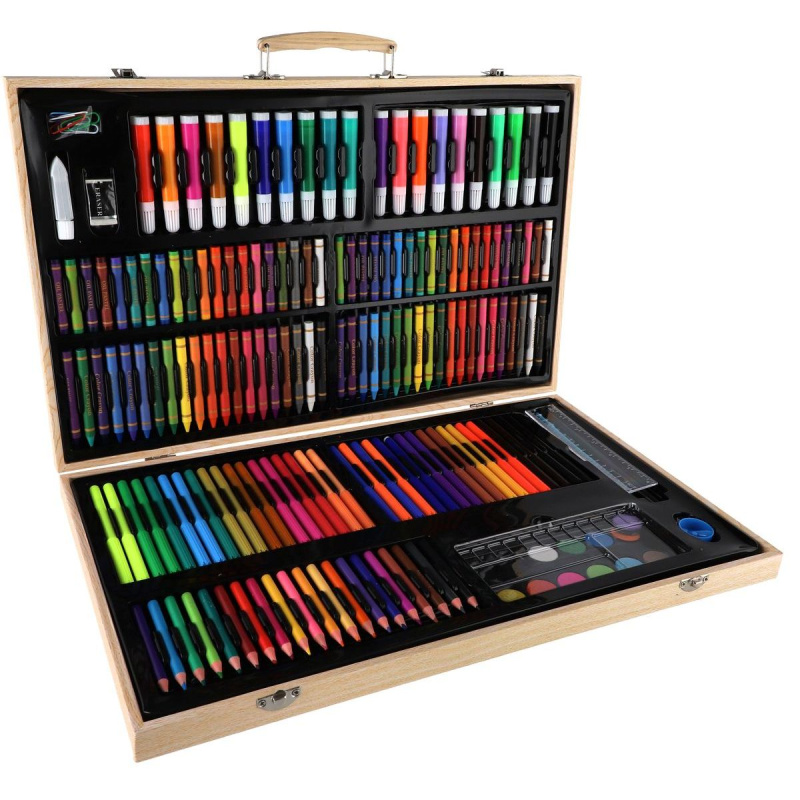 Kreativní malířská sada - 180ks v dřevěném kufříku